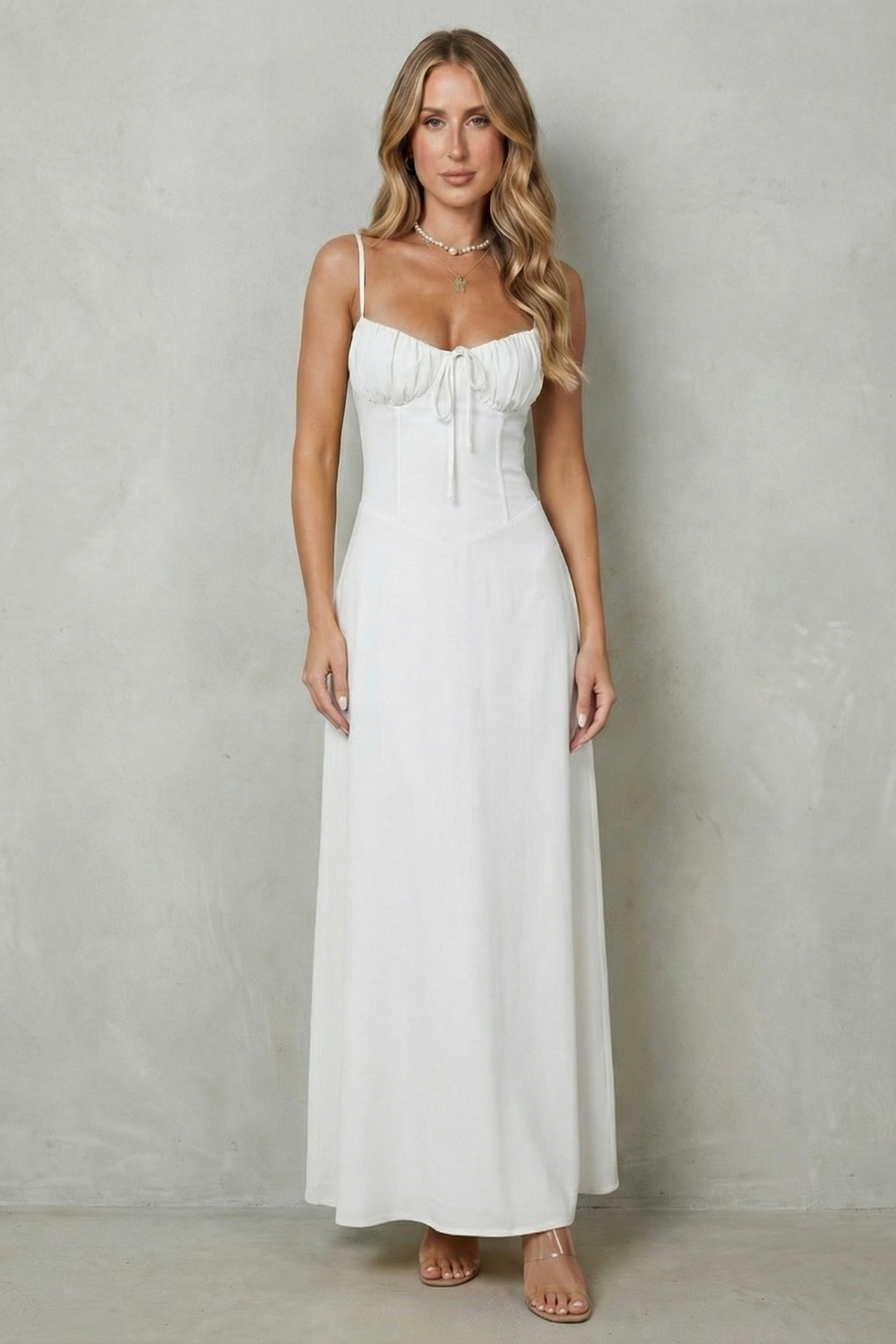 Selma - Vestido largo sin mangas con corpiño