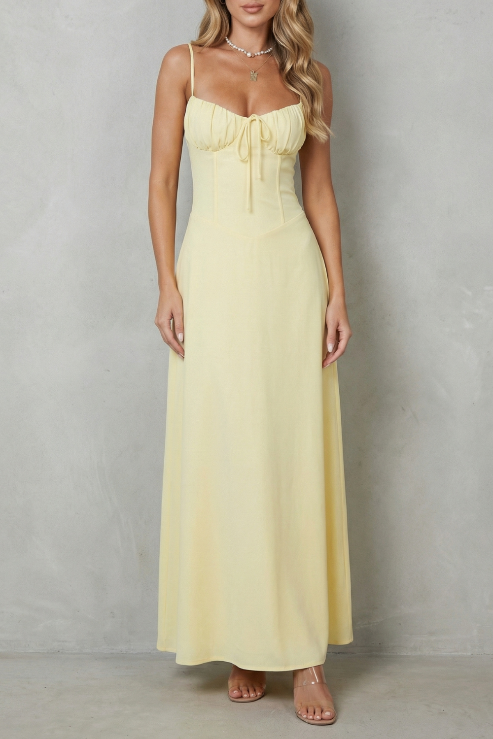 Selma - Vestido largo sin mangas con corpiño