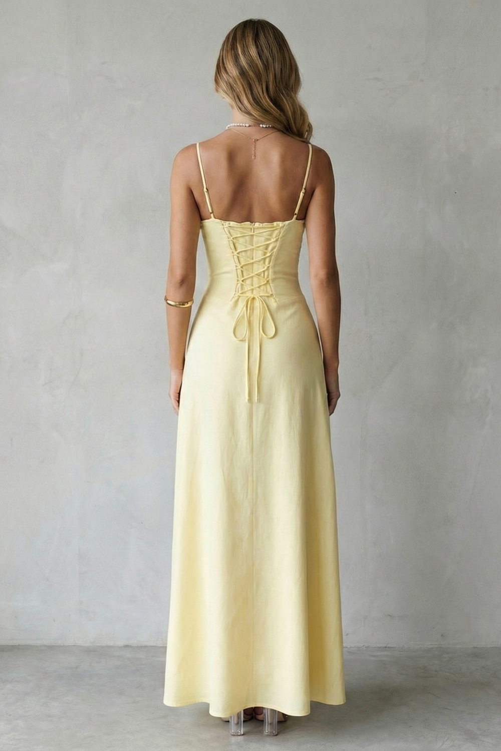 Selma - Vestido largo sin mangas con corpiño