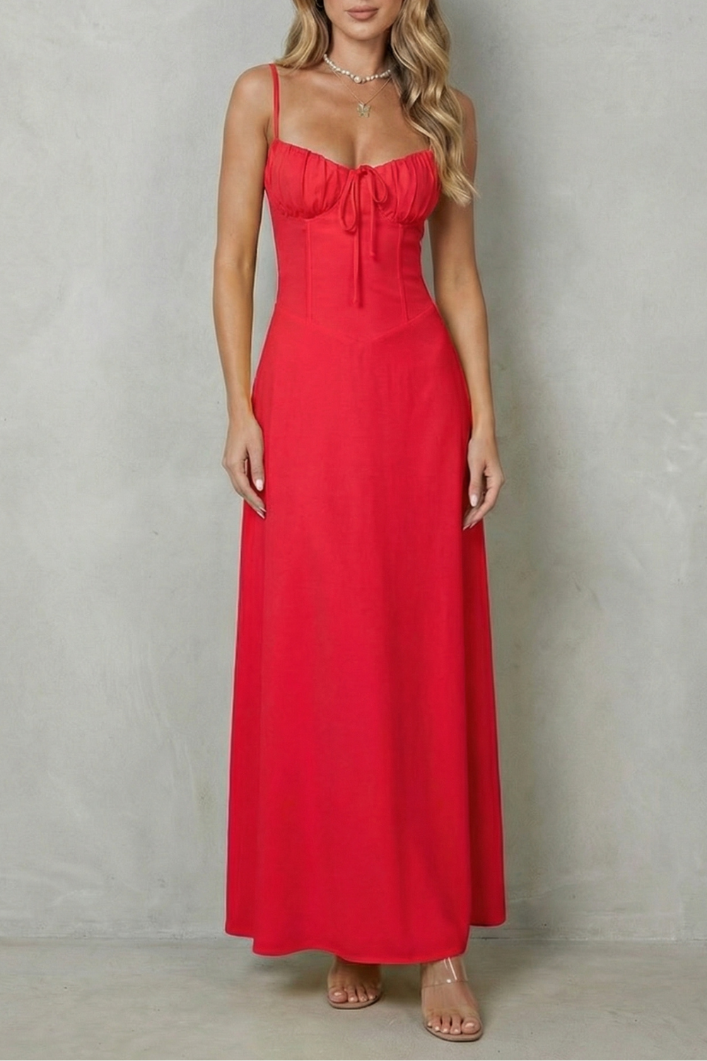 Selma - Vestido largo sin mangas con corpiño