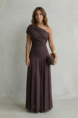 Catrine- Vestido largo asimétrico de un hombro