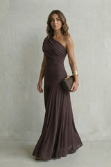 Catrine- Vestido largo asimétrico de un hombro