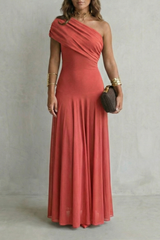Catrine- Vestido largo asimétrico de un hombro