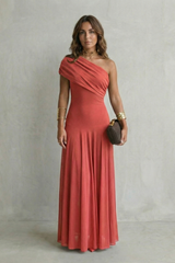 Catrine- Vestido largo asimétrico de un hombro