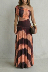 Catrine- Vestido largo asimétrico de un hombro