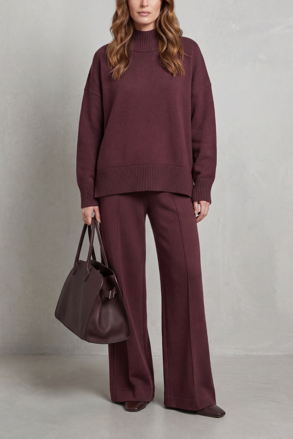 Catetlyn - Encanto con cuello plegado – Conjunto lounge de punto