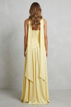 Celeste - Vestido largo palabra de honor