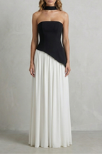 Celeste - Vestido largo palabra de honor