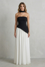 Celeste - Vestido largo palabra de honor