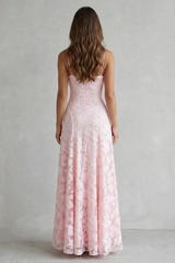 Flori - Vestido largo floral en relieve