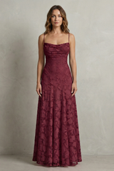 Flori - Vestido largo floral en relieve
