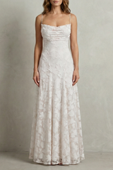 Flori - Vestido largo floral en relieve