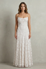 Flori - Vestido largo floral en relieve