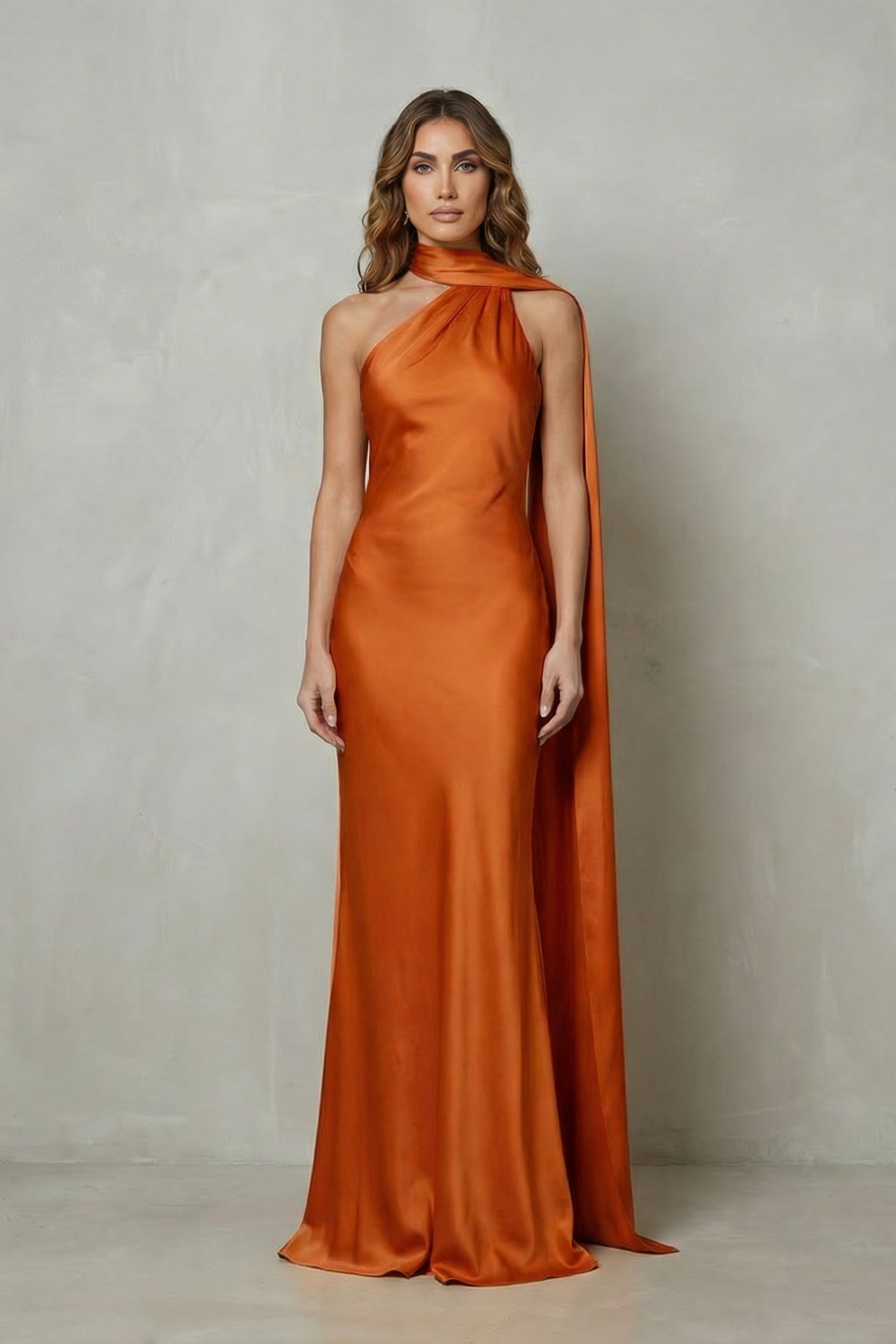 Olivia - Vestido largo de satén estilo sirena