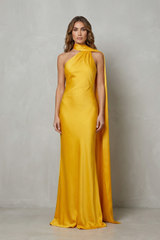 Olivia - Vestido largo de satén estilo sirena