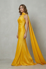 Olivia - Vestido largo de satén estilo sirena