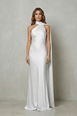 Olivia - Vestido largo de satén estilo sirena