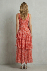Violeta - Vestido largo de gasa con capas